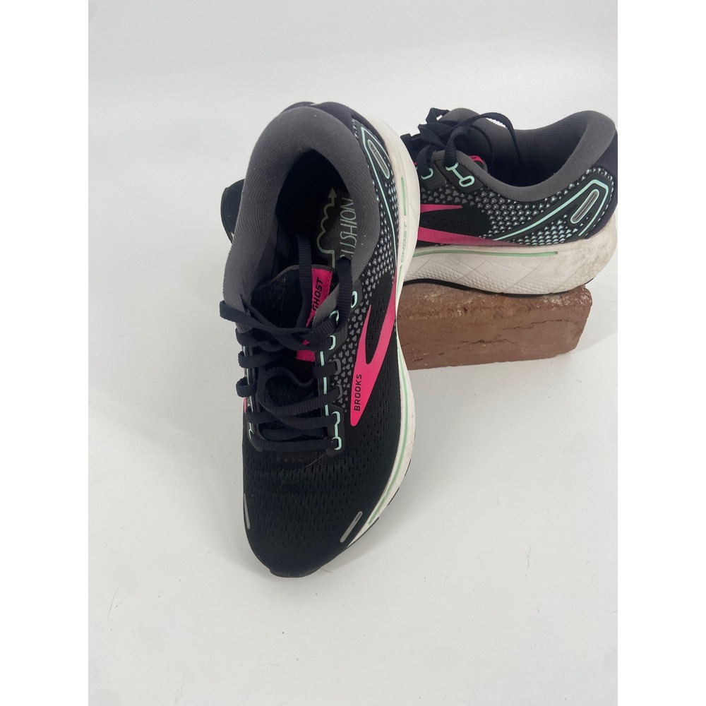 Brooks Ghost 14 Running Shoes Black/Pink Women's Size 8.5-Very Clean